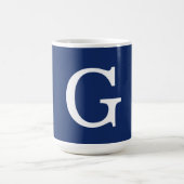 Initial Letter Monogram Blue White Plain Simple コーヒーマグカップ (中央)