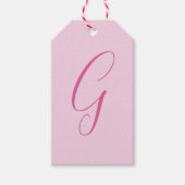 Initial Letter Monogram Light Pink Plain Chic ギフトタグ (正面)