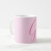 Initial Letter Monogram Light Pink Plain Chic コーヒーマグカップ (正面左)