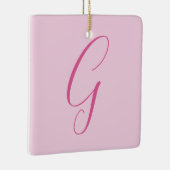Initial Letter Monogram Light Pink Plain Chic セラミックオーナメント (右)