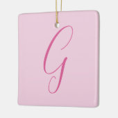 Initial Letter Monogram Light Pink Plain Chic セラミックオーナメント (左)