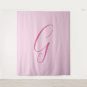 Initial Letter Monogram Light Pink Plain Chic タペストリー (正面)