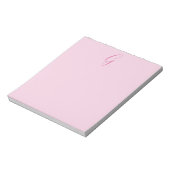 Initial Letter Monogram Light Pink Plain Chic ノートパッド (回転)