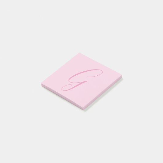 Initial Letter Monogram Light Pink Plain Chic ポストイット (アングル)