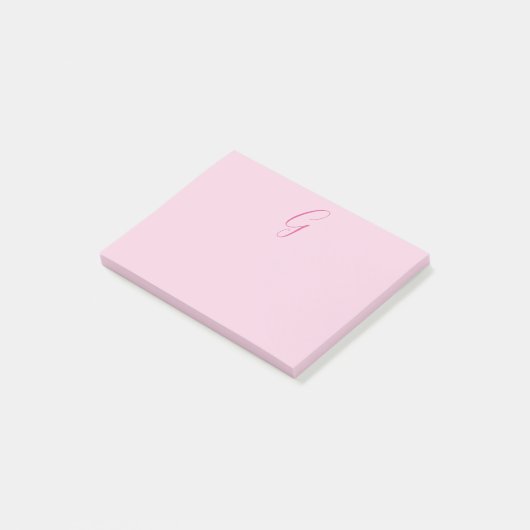 Initial Letter Monogram Light Pink Plain Chic ポストイット (アングル)