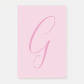 Initial Letter Monogram Light Pink Plain Chic ポストイット (正面)