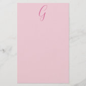 Initial Letter Monogram Light Pink Plain Chic 便箋 (正面)