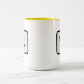 Initial Letter Monogram Logo Yellow coffee mug ツートーンマグカップ (中央)