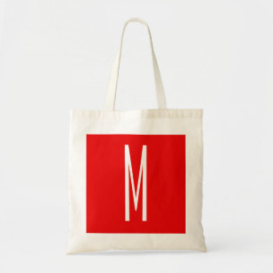 Initial Letter Monogram Modern Style Red White トートバッグ