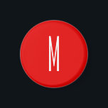 Initial Letter Monogram Modern Style Red White マグネット<br><div class="desc">Would you like to own a product with the initials of your name? It is very simple,  aesthetic and attractive.</div>