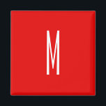 Initial Letter Monogram Modern Style Red White マグネット<br><div class="desc">Would you like to own a product with the initials of your name? It is very simple,  aesthetic and attractive.</div>