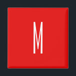 Initial Letter Monogram Modern Style Red White マグネット<br><div class="desc">Would you like to own a product with the initials of your name? It is very simple,  aesthetic and attractive.</div>