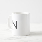 Initial Letter Monogram Modern Stylish Trendy Desi コーヒーマグカップ (正面左)