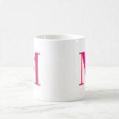 Initial Letter Monogram Modern Trendy Pink コーヒーマグカップ (中央)