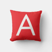 Initial Letter Monogram Red White Plain Modern クッション (正面)