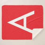 Initial Letter Monogram Red White Plain Modern シェルパブランケット (正面(横))