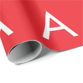 Initial Letter Monogram Red White Plain Modern ラッピングペーパー (ロールコーナー)