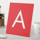 Initial Letter Monogram Red White Plain Modern 台座サイン (インサイチュ)