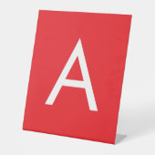 Initial Letter Monogram Red White Plain Modern 台座サイン (正面)
