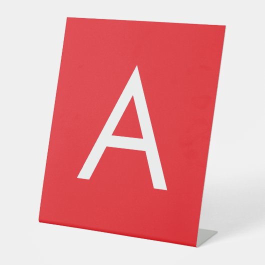 Initial Letter Monogram Red White Plain Modern 台座サイン (正面)