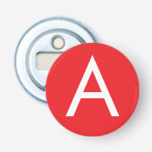 Initial Letter Monogram Red White Plain Modern 栓抜き (正面)