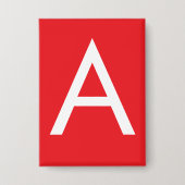 Initial Letter Monogram Red White Plain Modern 缶バッジ (正面)