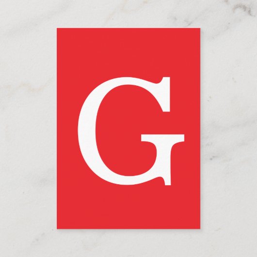 Initial Letter Monogram Red White Plain Simple エンクロージャーカード (裏面)