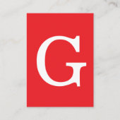 Initial Letter Monogram Red White Plain Simple エンクロージャーカード (正面)