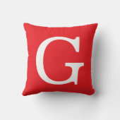 Initial Letter Monogram Red White Plain Simple クッション (裏面)