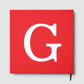 Initial Letter Monogram Red White Plain Simple ゲストブック (裏面)