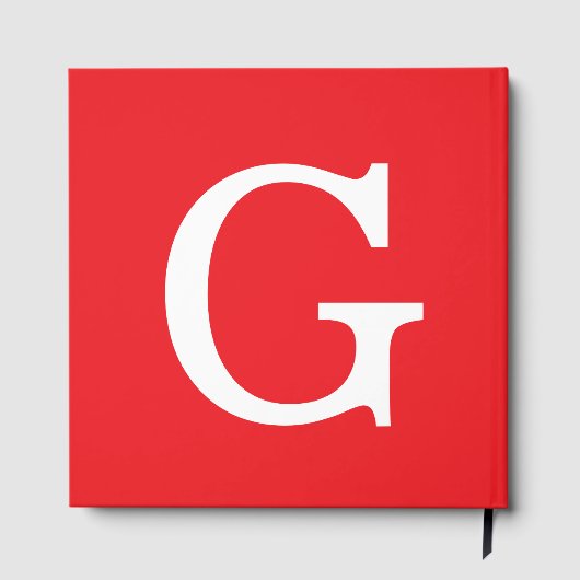 Initial Letter Monogram Red White Plain Simple ゲストブック (裏面)