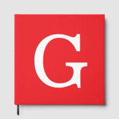 Initial Letter Monogram Red White Plain Simple ゲストブック (正面)