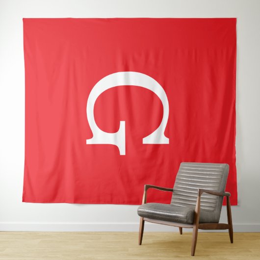 Initial Letter Monogram Red White Plain Simple タペストリー (インサイチュ(横))