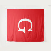 Initial Letter Monogram Red White Plain Simple タペストリー (正面(横))