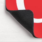 Initial Letter Monogram Red White Plain Simple マウスパッド (コーナー)