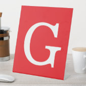 Initial Letter Monogram Red White Plain Simple 台座サイン (インサイチュ)