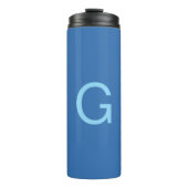 Initial Letter Monogram Steel Blue Custom Plain タンブラー (正面)