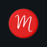 Initial Letter Monogram Stylish Red White マグネット<br><div class="desc">Would you like to own a product with the initials of your name? It is very simple,  aesthetic and attractive.</div>