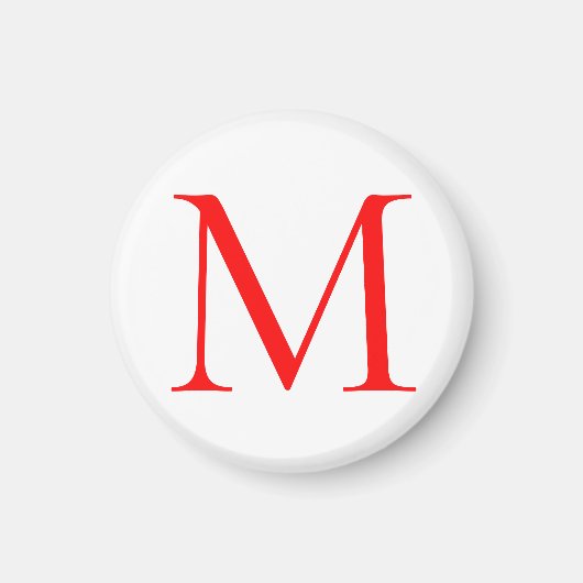 Initial letter red white monogrammed professional マグネット (正面)