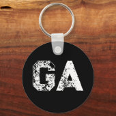 Initial Letters Monogram Black White Plain Simple キーホルダー (正面)