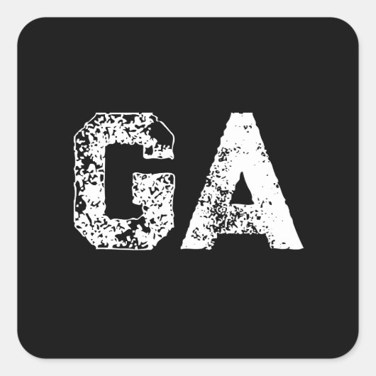 Initial Letters Monogram Black White Plain Simple スクエアシール (正面)