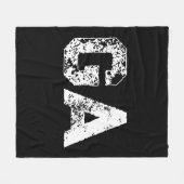 Initial Letters Monogram Black White Plain Simple フリースブランケット (正面(横))