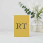 Initial Letters Monogram Gold & Blue Plain Simple エンクロージャーカード (スタンド正面)
