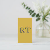 Initial Letters Monogram Gold & Blue Plain Simple エンクロージャーカード (スタンド正面)