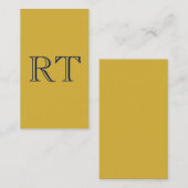Initial Letters Monogram Gold & Blue Plain Simple エンクロージャーカード (正面/裏面)