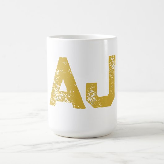 Initial Letters Monogram Gold Color Plain Simple コーヒーマグカップ (中央)