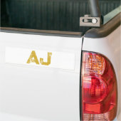 Initial Letters Monogram Gold Color Plain Simple バンパーステッカー (トラック上)
