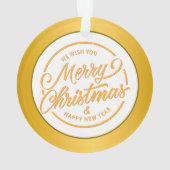  Initial Monogram M Christmas - Gold, Teal & Blue オーナメント (裏面)