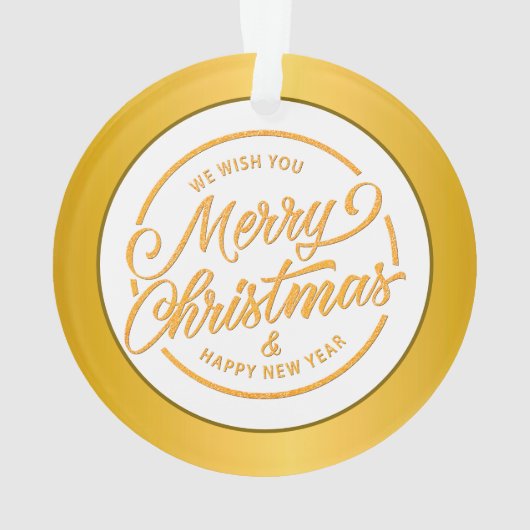 Initial Monogram M Christmas - Gold, Teal & Blue オーナメント (裏面)