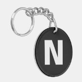 Initial Monogram | Modern Stylish Trendy Letter  キーホルダー (正面左)